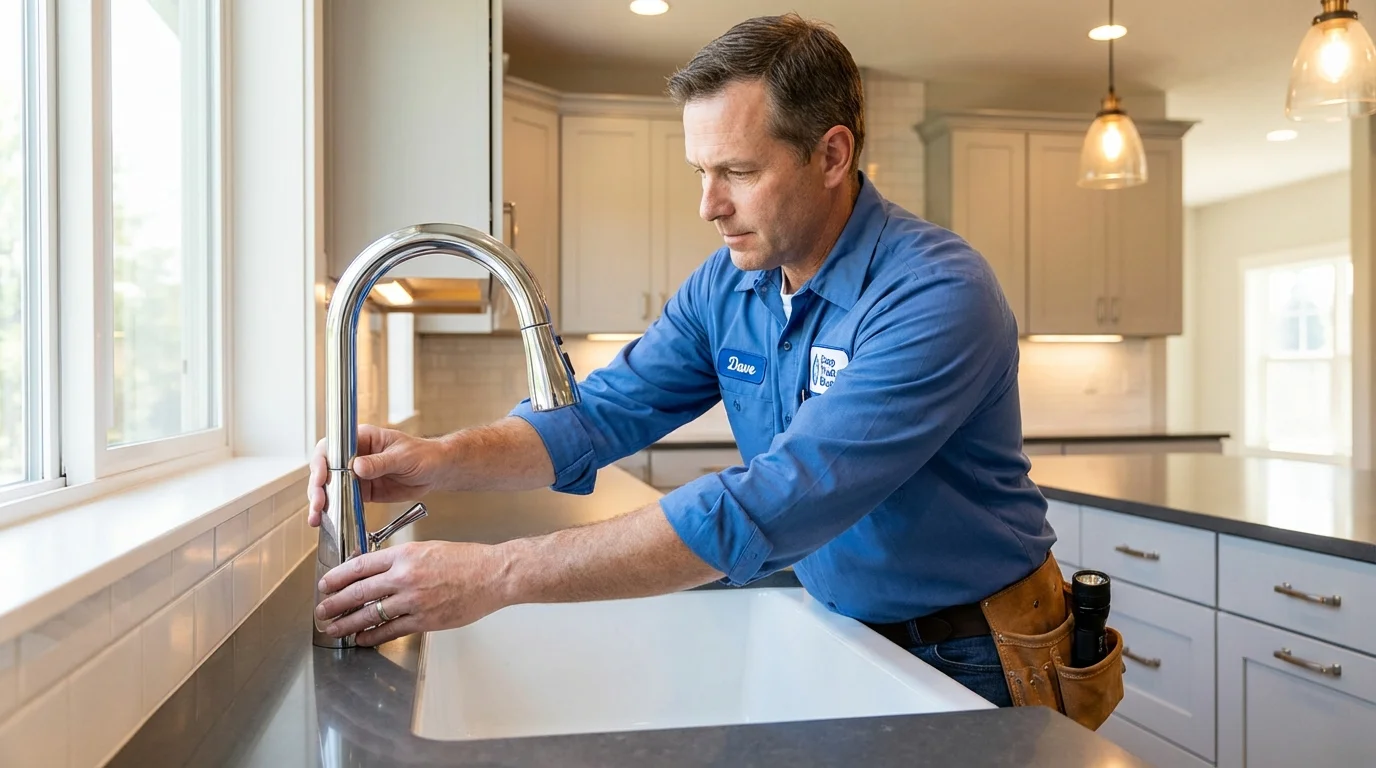 Kitchen faucet installation by Johns Plumbing LLC in New Kent